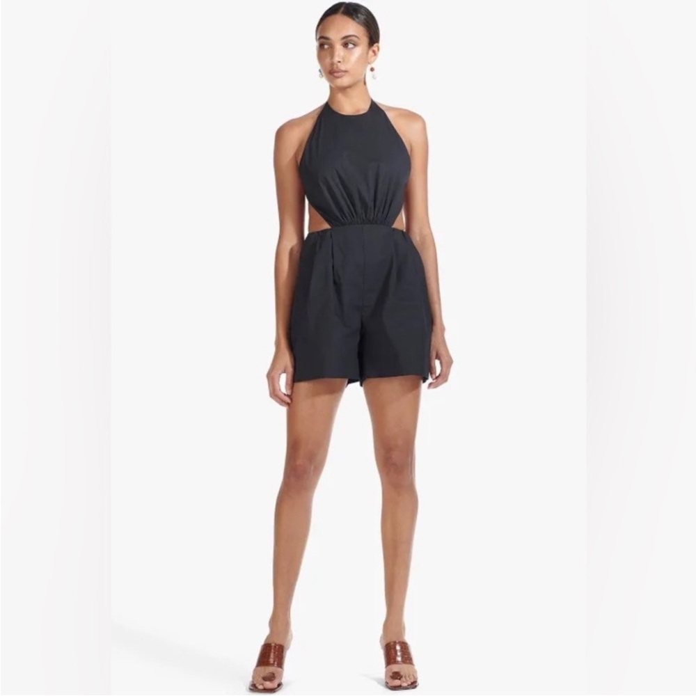 NWOT Staud Georgia Romper Black, Size 6